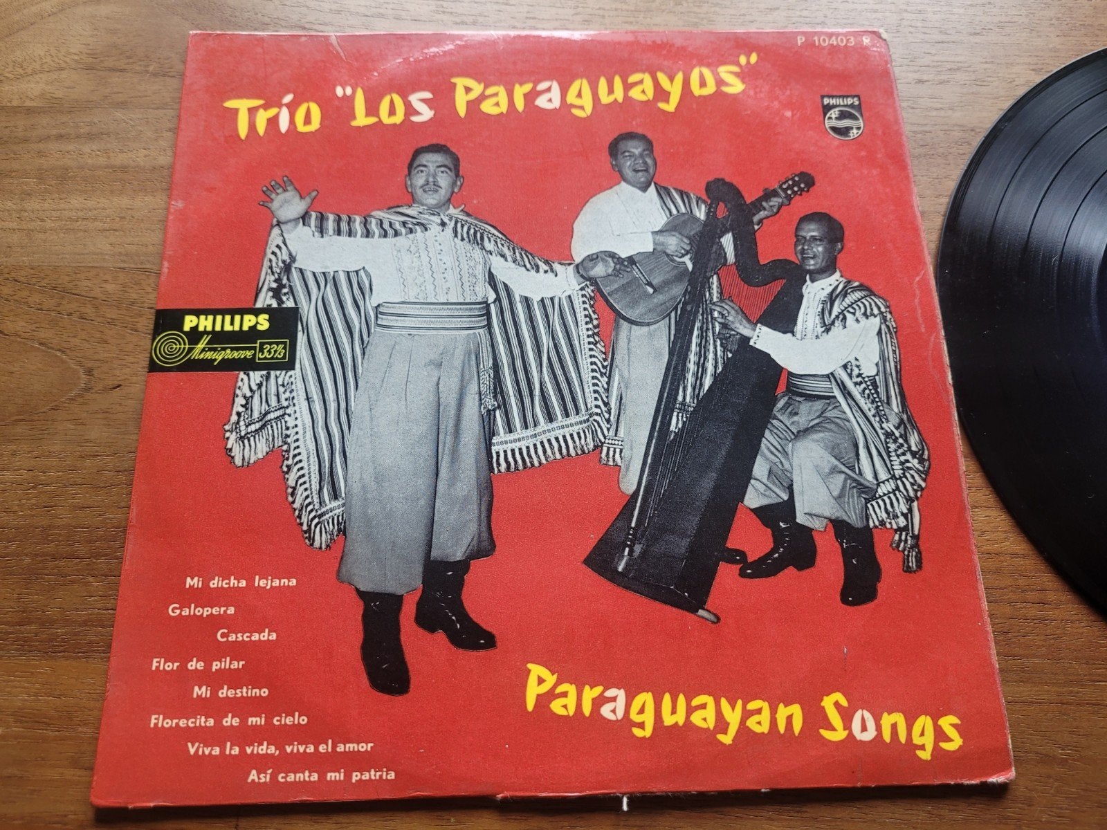 Trio Los Paraguayos - Paraguayan Songs (10 inch mono LP), Ophalen of Verzenden, Latin, Gebruikt, Album