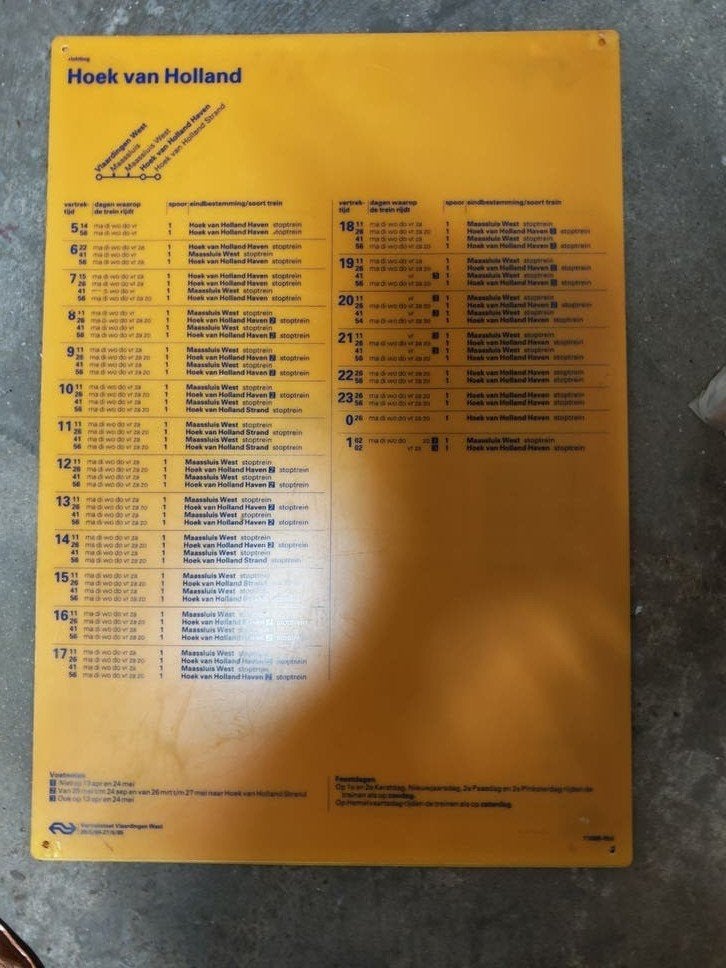 2x oude NS vertrekstaten - Vlaardingen west -1994, Ophalen, Trein, Overige typen