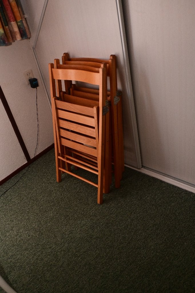 Houten klapstoelen, Huis en Inrichting, Ophalen, Gebruikt, Bruin, Hout