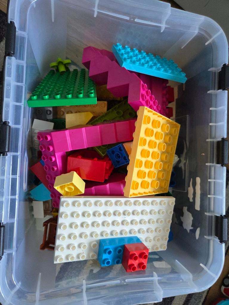 Grote doos met diverse Lego Duplo stenen en grondplaten, Kinderen en Baby's, Speelgoed | Duplo en Lego, Ophalen, Gebruikt, Duplo