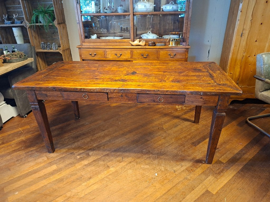 Prachtige koloniale teakhouten eettafel 192 cm, Ophalen, Gebruikt, 4 tot 6 stoelen