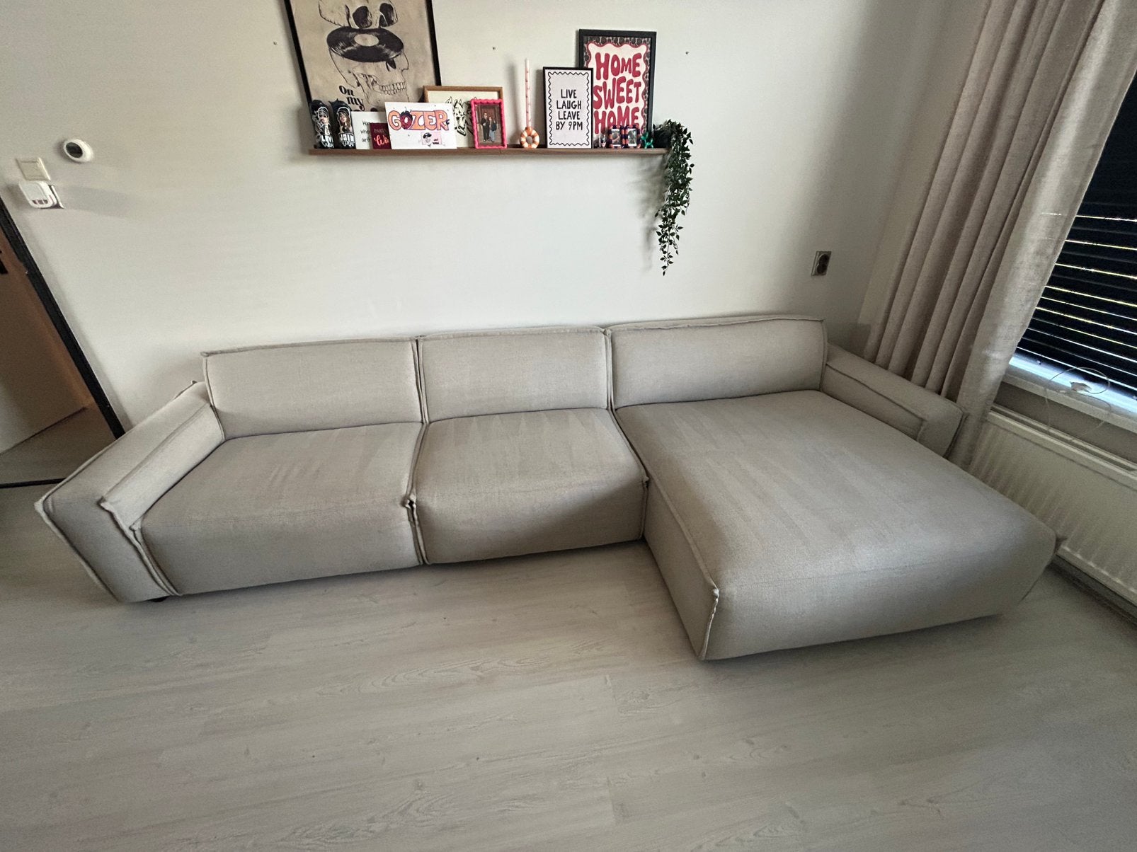 Hoekbank beige, Huis en Inrichting, Banken | Bankstellen, Ophalen, Vierpersoons of meer, Hoekbank, 300 cm of meer