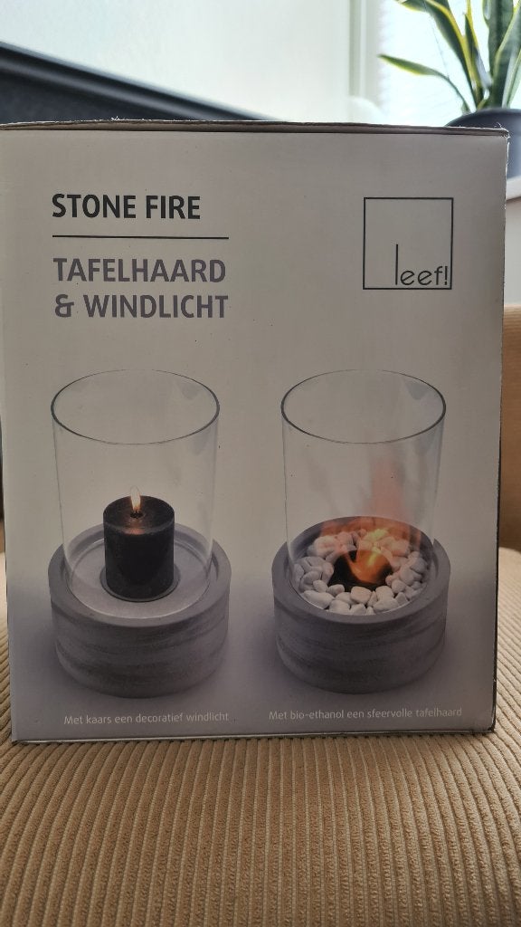 Leeff Stonefire grey - NIEUW, Nieuw, 29 cm, Grijs, Steen/keramiek