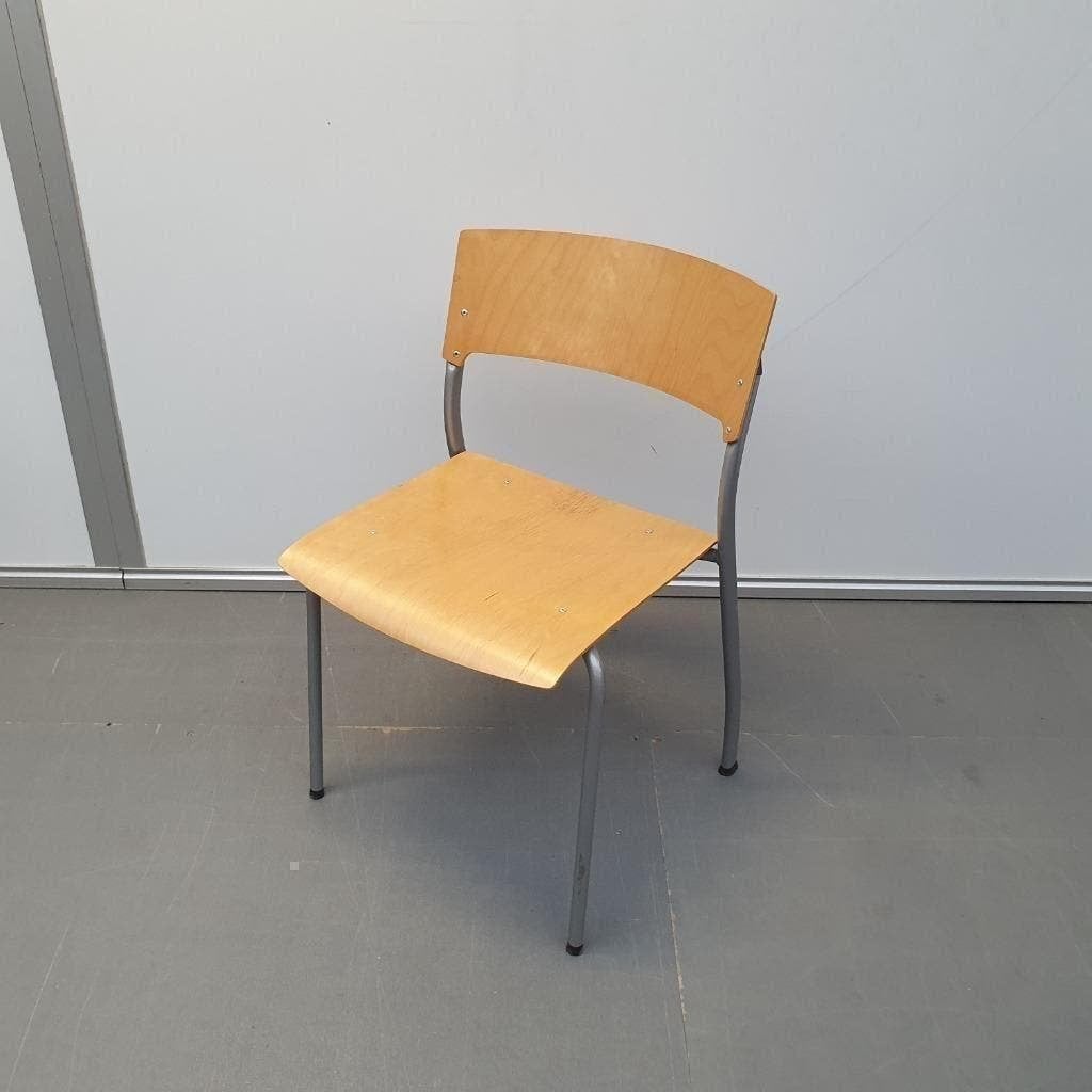 Set 2x Ahrend houten stoel - beuken kleur stoelen, Ophalen, Gebruikt, Hout, Drie