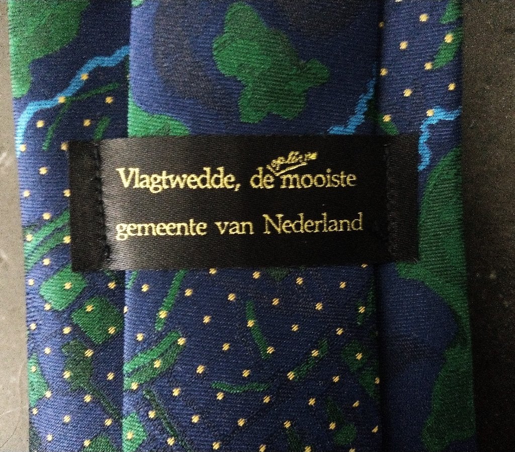 Stropdas Vlagtwedde, Verzenden, Nieuw, Blauw, Met patroon