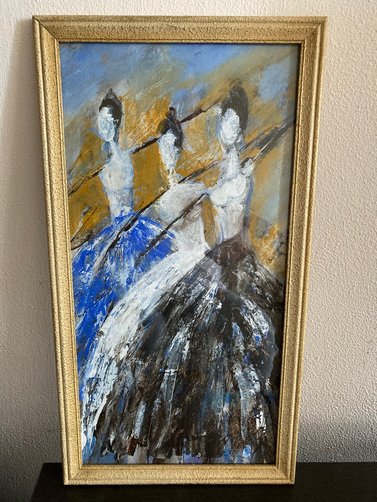 Acryl op karton: Ballerina's door Jeanette, mei 1998, Ophalen of Verzenden