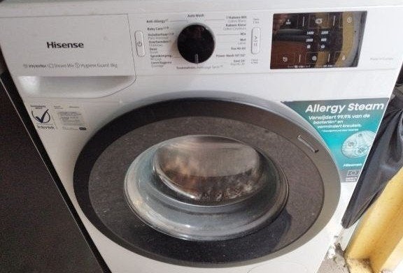 Hisense Wasmachine - 2 jaar oud ), 1200 tot 1600 toeren, Gebruikt, Energieklasse A of zuiniger, 8 tot 10 kg