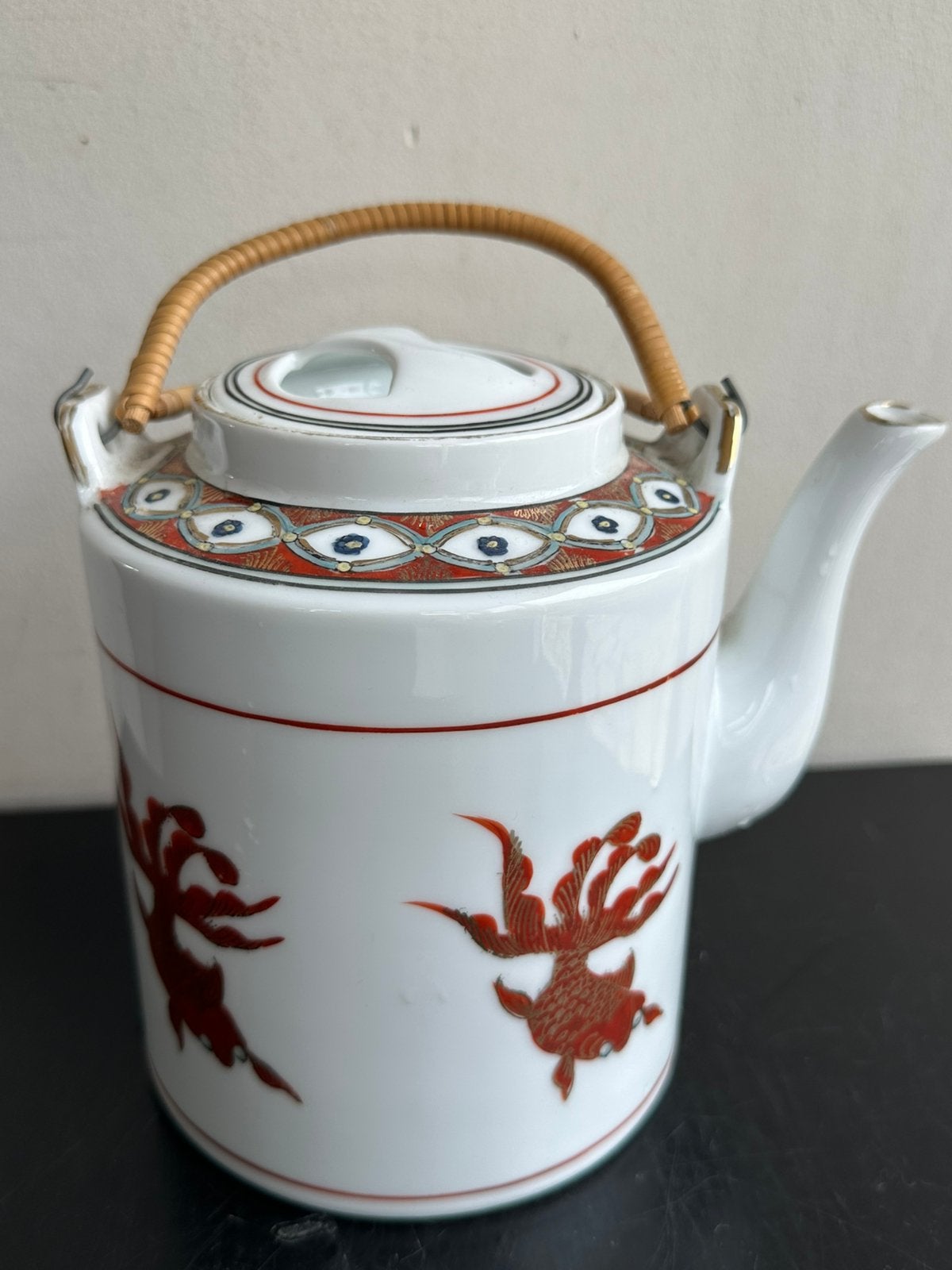 Oud Chinees porselein theepot Goudvis decor, Ophalen of Verzenden