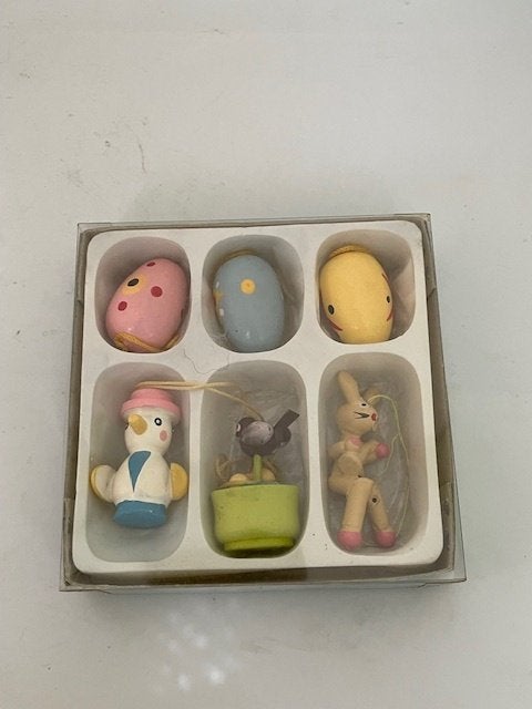 Vintage houten paasfiguren paastak. Pasen eieren haasje., Diversen, Pasen, Ophalen