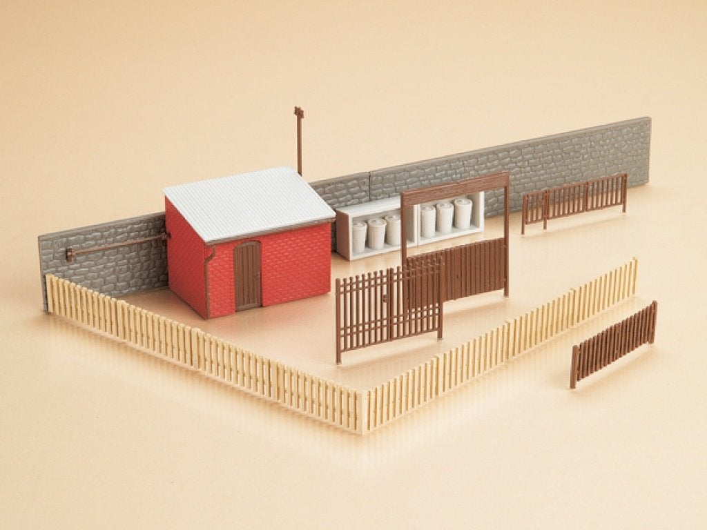 Set met vuilnisbakken, poorten, schuttingen + schuurtje Vero, Overige merken, Wisselstroom, Brug, Tunnel of Gebouw, Nieuw