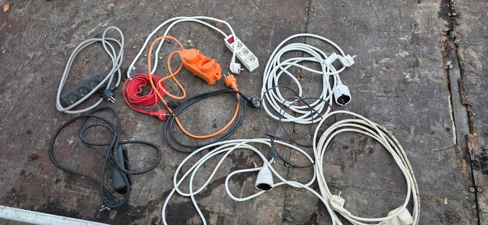 Partij verlengsnoeren en stekkerdozen, Ophalen of Verzenden, Gebruikt, Kabel of Snoer