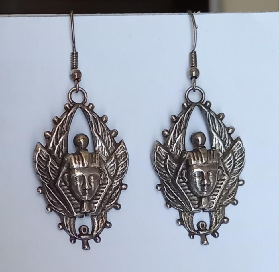 Zilverkleurige  Egyptische oorbellen, Overige materialen, Verzenden, Zilver, Hangers