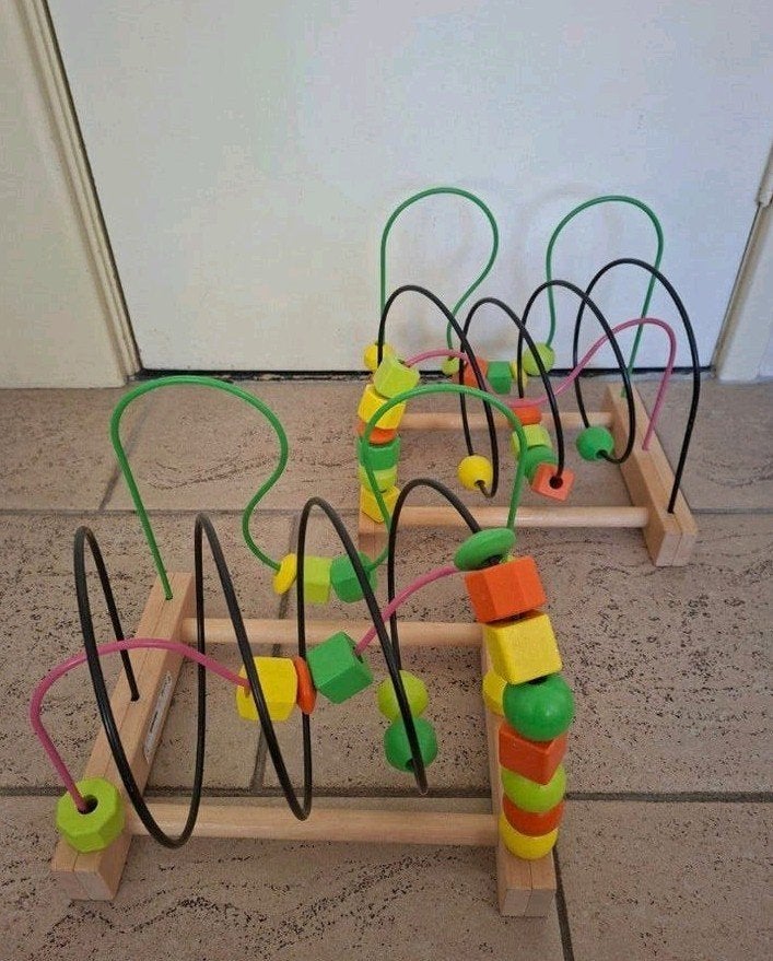ikea houten kralenframe / kralenspiraal (2 stuks), Kinderen en Baby's, Ophalen of Verzenden, Gebruikt, Overige typen