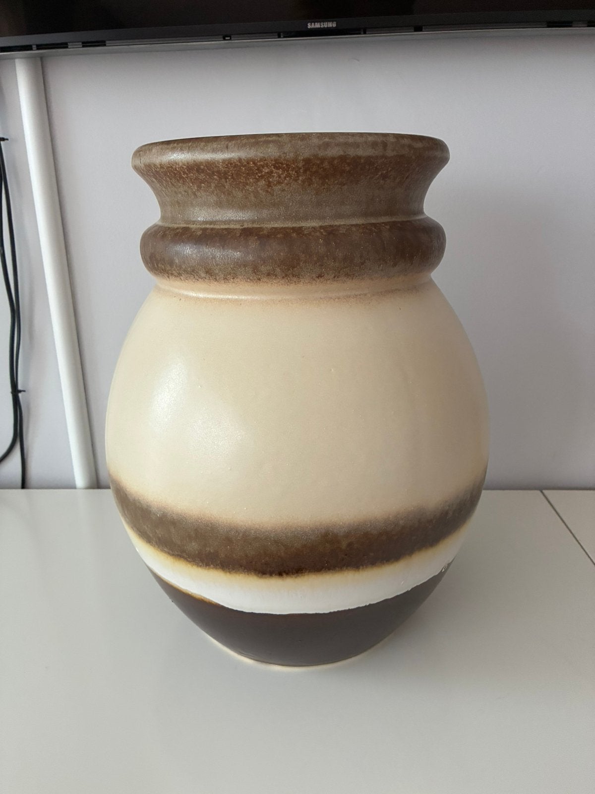 HKliving Grand vloer vaas Ø35 vanilla, Ophalen of Verzenden, Nieuw, Steen/keramiek