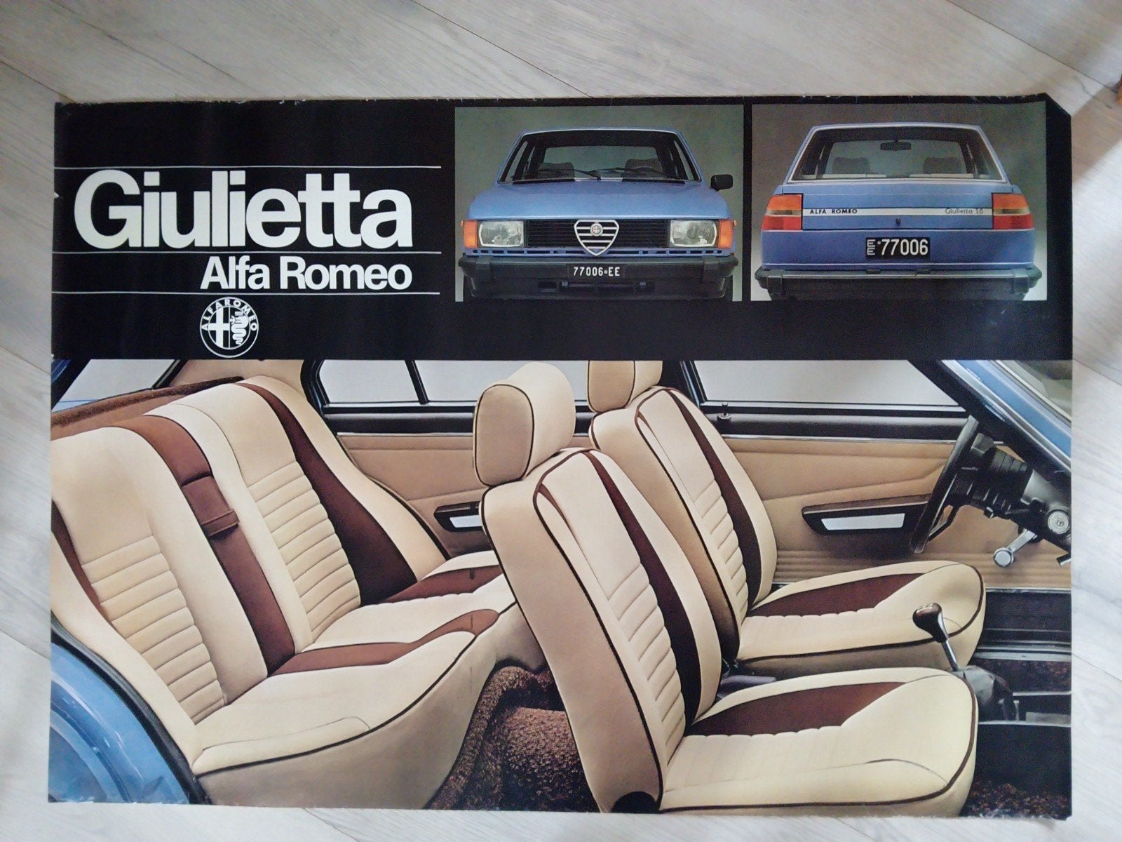 Alfa Romeo Giulietta poster - Origineel, Gebruikt, Rechthoekig Liggend, Ophalen of Verzenden, A1 t/m A3