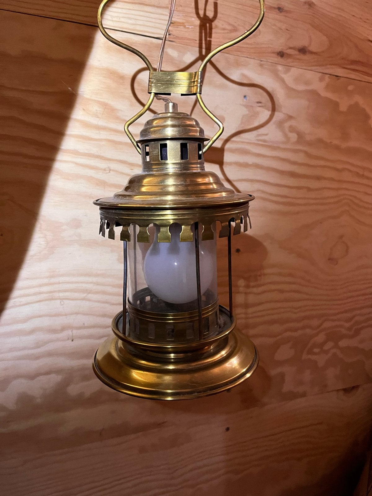 Antieke Messing Scheepslamp - Maritieme Hanglamp, Ophalen of Verzenden