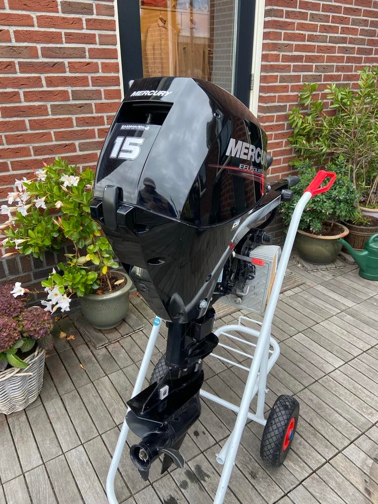 Mercury 15 PK Buitenboordmotor - Zo goed als nieuw, Ophalen, 10 tot 30 pk, Viertaktmotor, Zo goed als nieuw