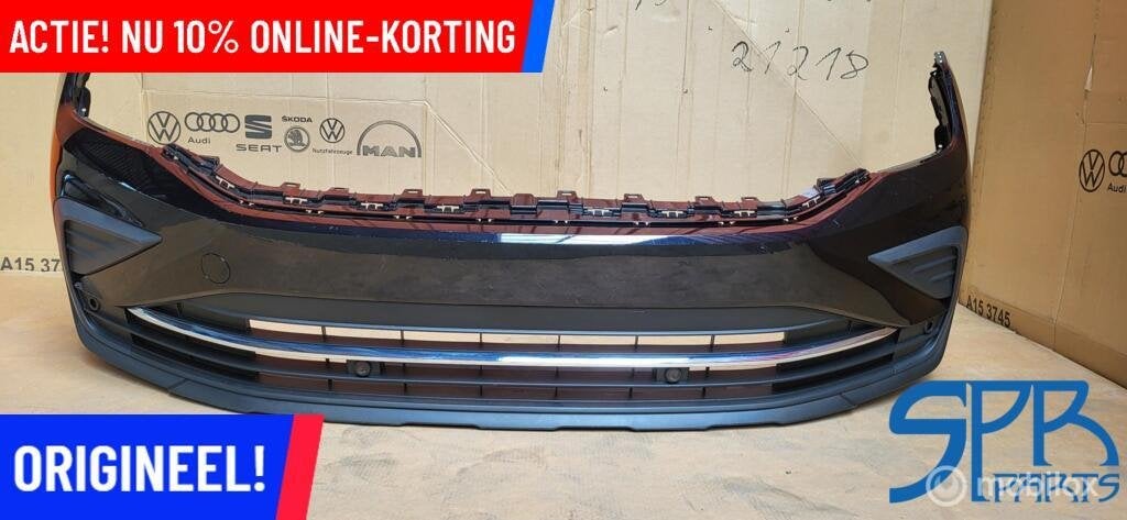VW TIGUAN 5NA FACELIFT LC9X Voorbumper KRAS 2020-2024 CHROOM, Gebruikt, Ophalen of Verzenden, Bumper, Volkswagen