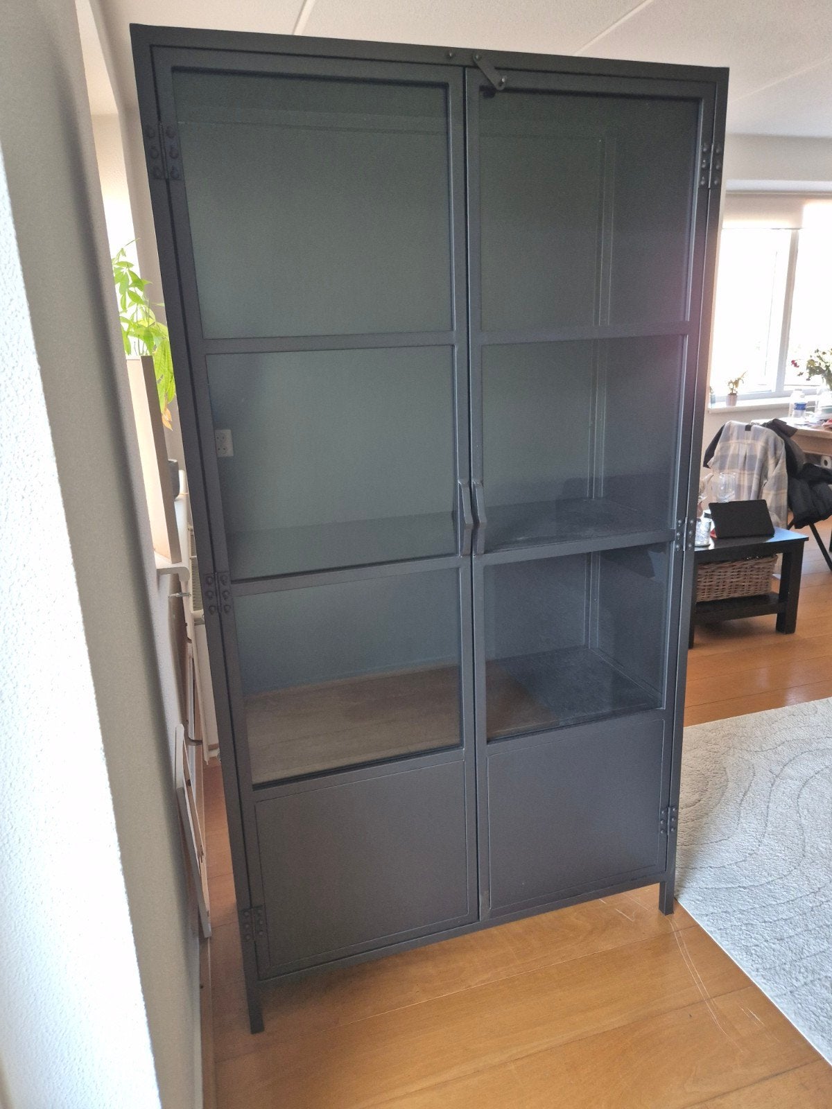 Industriële vitrinekast met glazen deuren, Ophalen, Gebruikt, 50 tot 100 cm, Glas