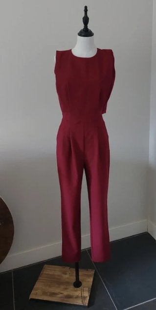 Jumpsuit bordeaux rood maat 34 / 36 in goede staat, Ophalen of Verzenden, Zo goed als nieuw, Maat 36 (S), Asos