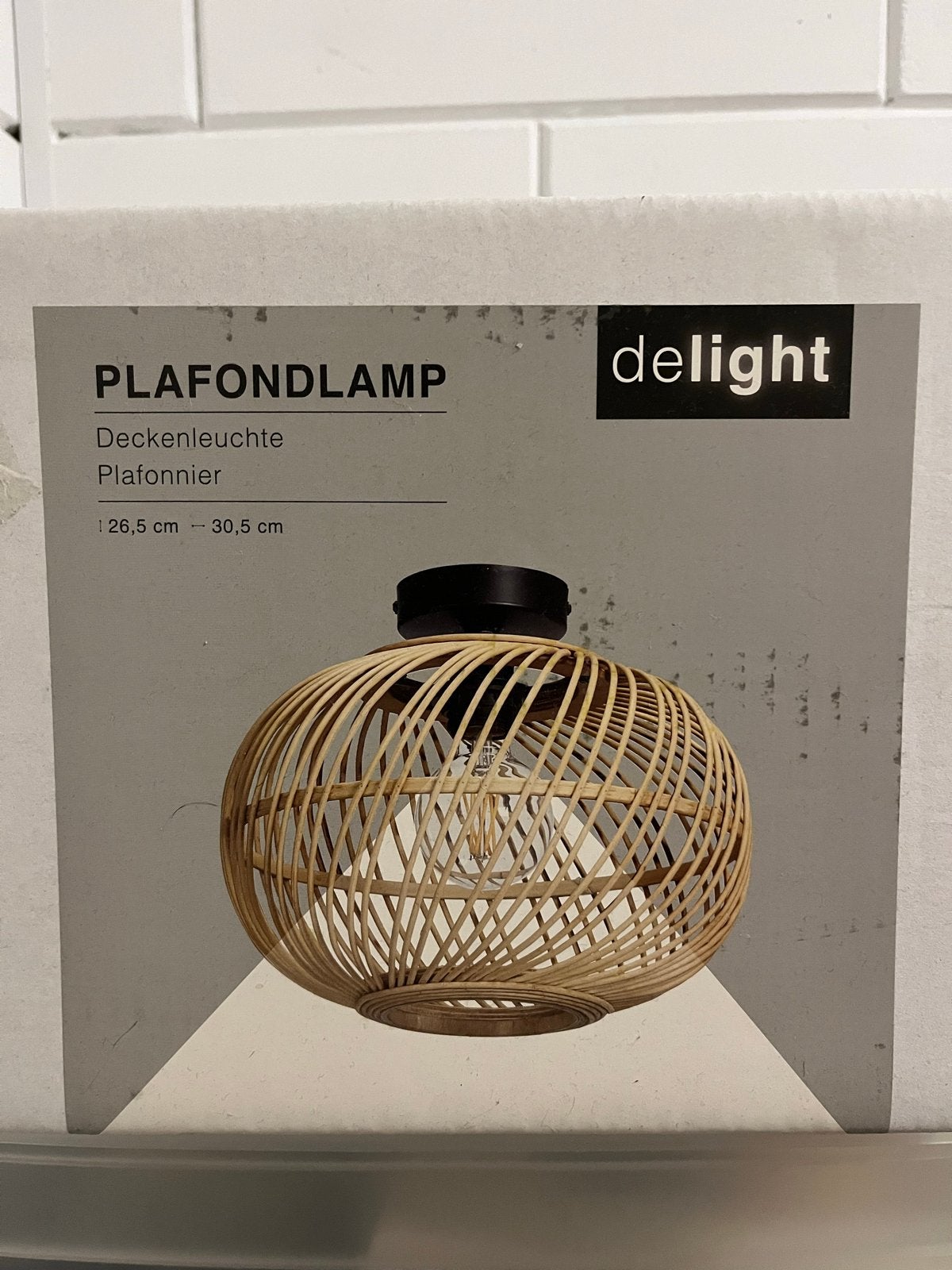 Delight Plafondlamp Bamboe - Nieuw in doos, Ophalen, Modern, Natuurlijk materiaal, Nieuw