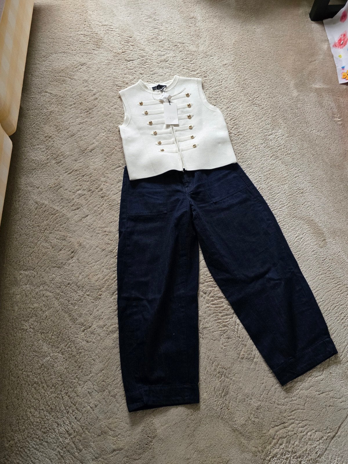 Nieuwe Zara set: Jeans maat 36 & Top S/M, Kleding | Dames, Meerkleurig, Nieuw, Ophalen of Verzenden, Driekwart
