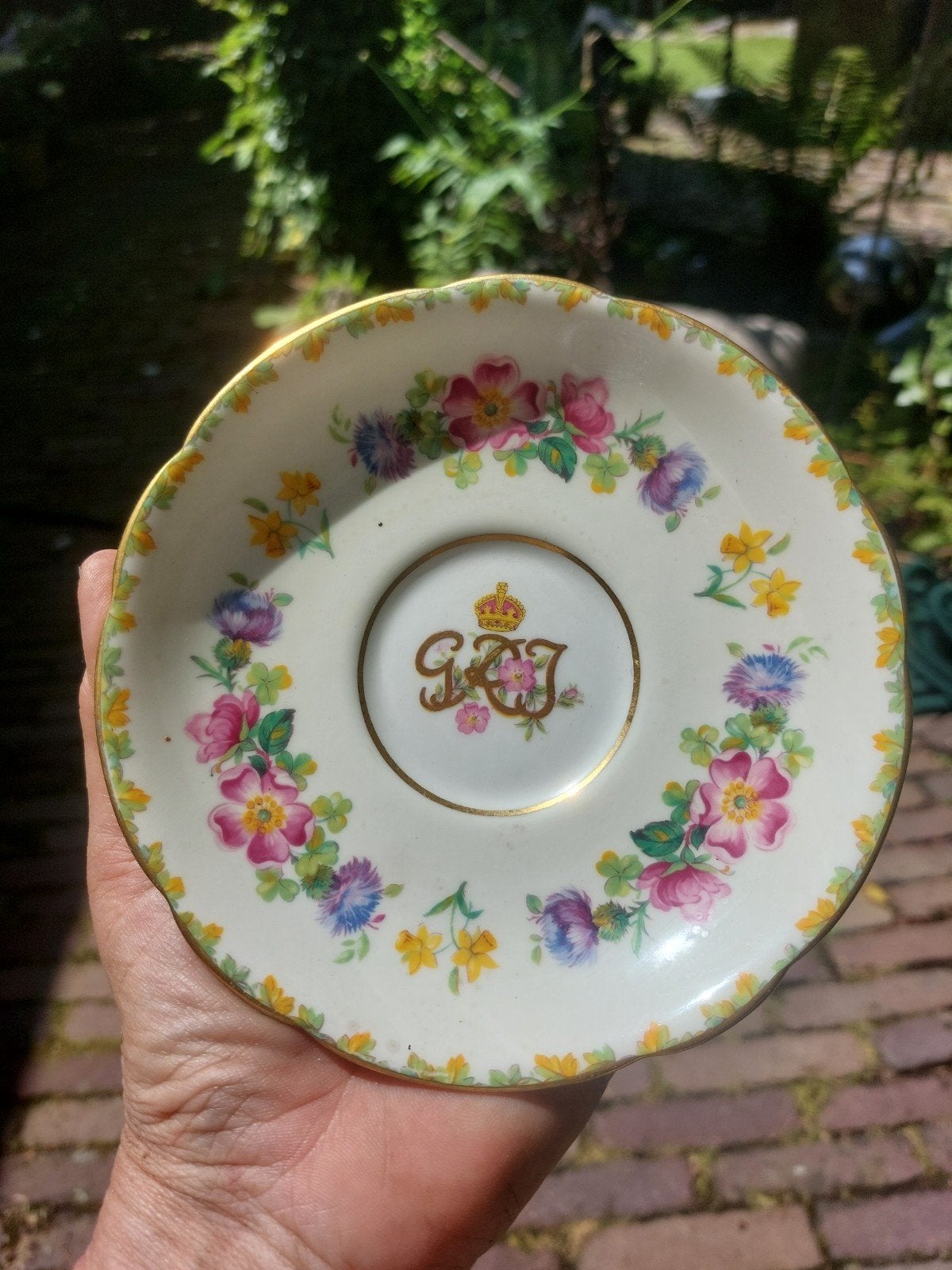 Vintage Souvenir Schoteltje Kroning George VI & Elizabeth, Ophalen of Verzenden