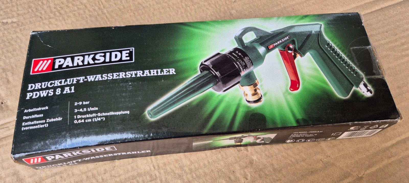 Parkside Pneumatische Waterstraler PDWS 8 A1 - Nieuw in doos, Ophalen of Verzenden, Nieuw, Overige typen, Parkside