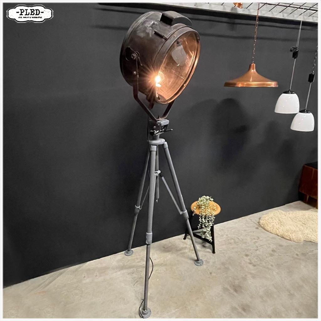 Grote oude industriele lamp Vloerlamp op oud statief, Ophalen, Gebruikt, 200 cm of meer, Nb