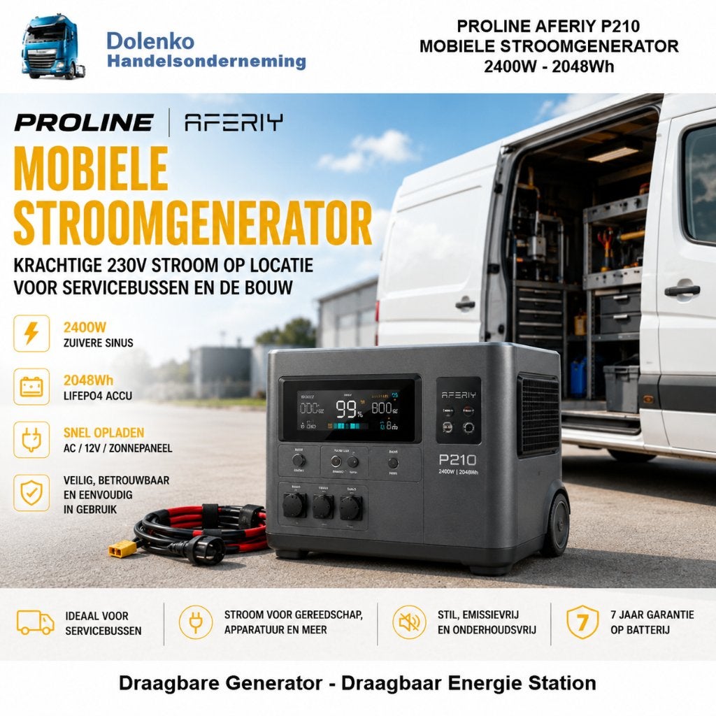 PROLINE AFERIY P210 – Mobiele stroomgenerator 2400W / 2048Wh, Ophalen of Verzenden