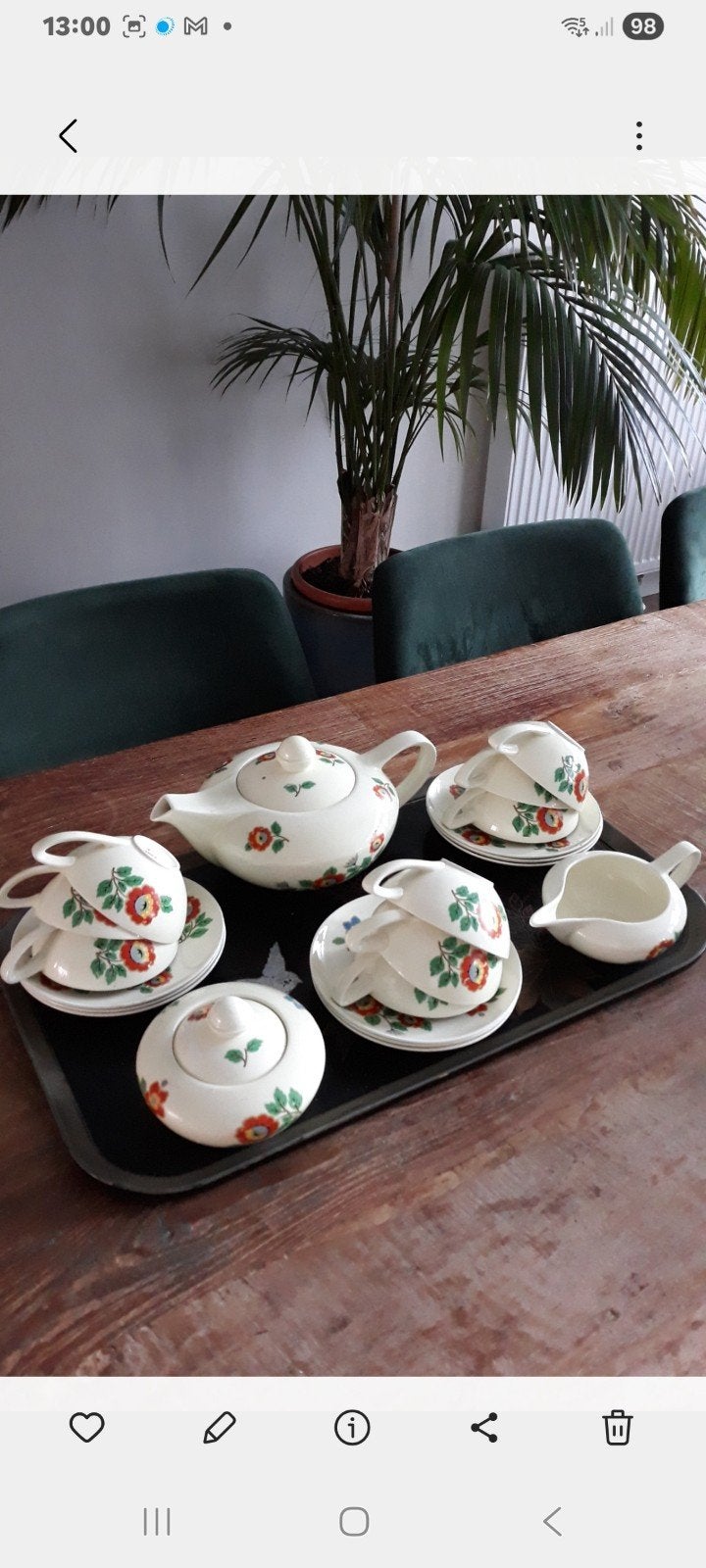 Vintage  12 dlg. Art-Deco  Theeservies, Ophalen of Verzenden