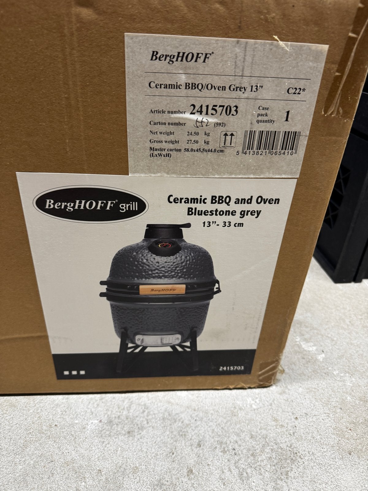 BergHOFF Grill Keramische BBQ en Oven Bluestone Grijs, Tuin en Terras, Ophalen, Nieuw