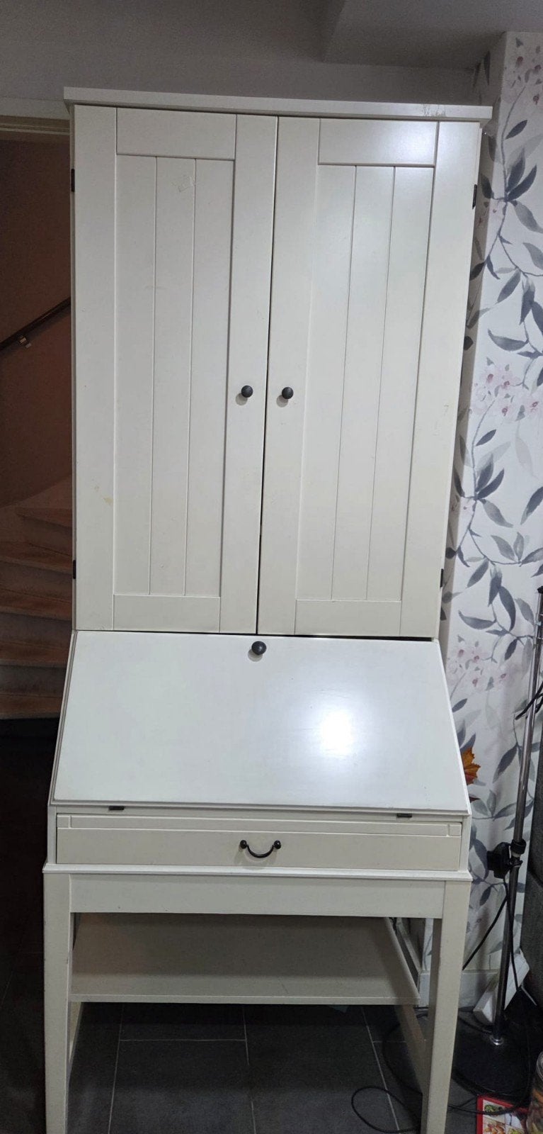 IKEA Hemnes Secretaire met opbergruimte en lades, Huis en Inrichting, Bureaus, Ophalen, Met lades, Gebruikt, 80 cm