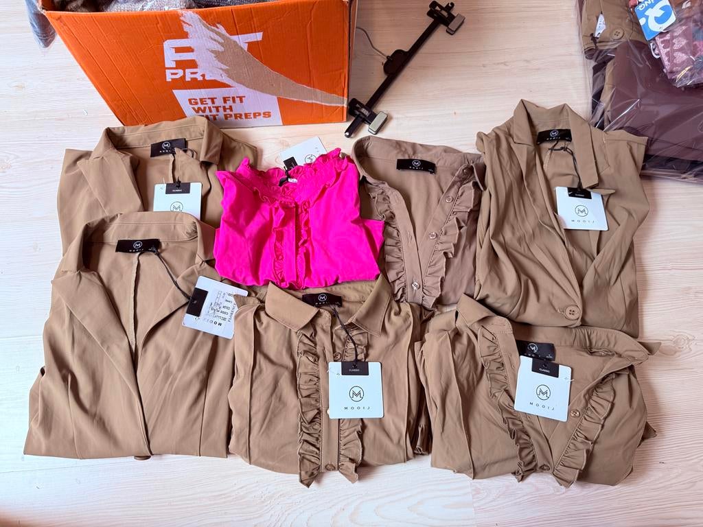 Partij Travelstof Jurkjes, Blazer en Blouse, Maat 38/40 (M), Ophalen of Verzenden, N, J