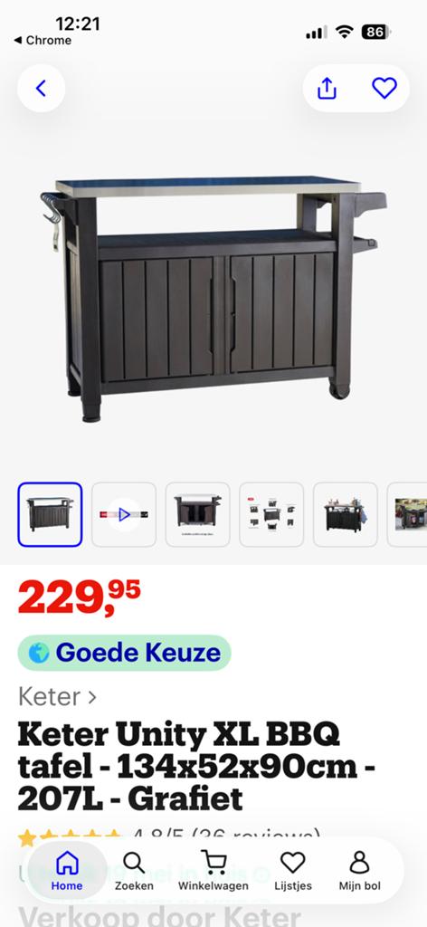 Keter xl bbq tafel, Ophalen of Verzenden, Zo goed als nieuw