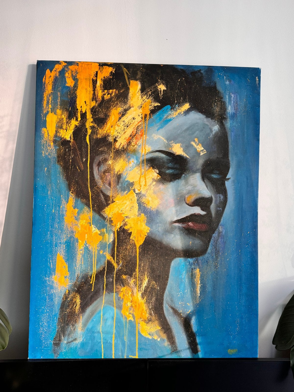 Professioneel schilderij van een geweldige artiest, Antiek en Kunst, Handgeschilderd, Ophalen of Verzenden, Olieverf, Portret