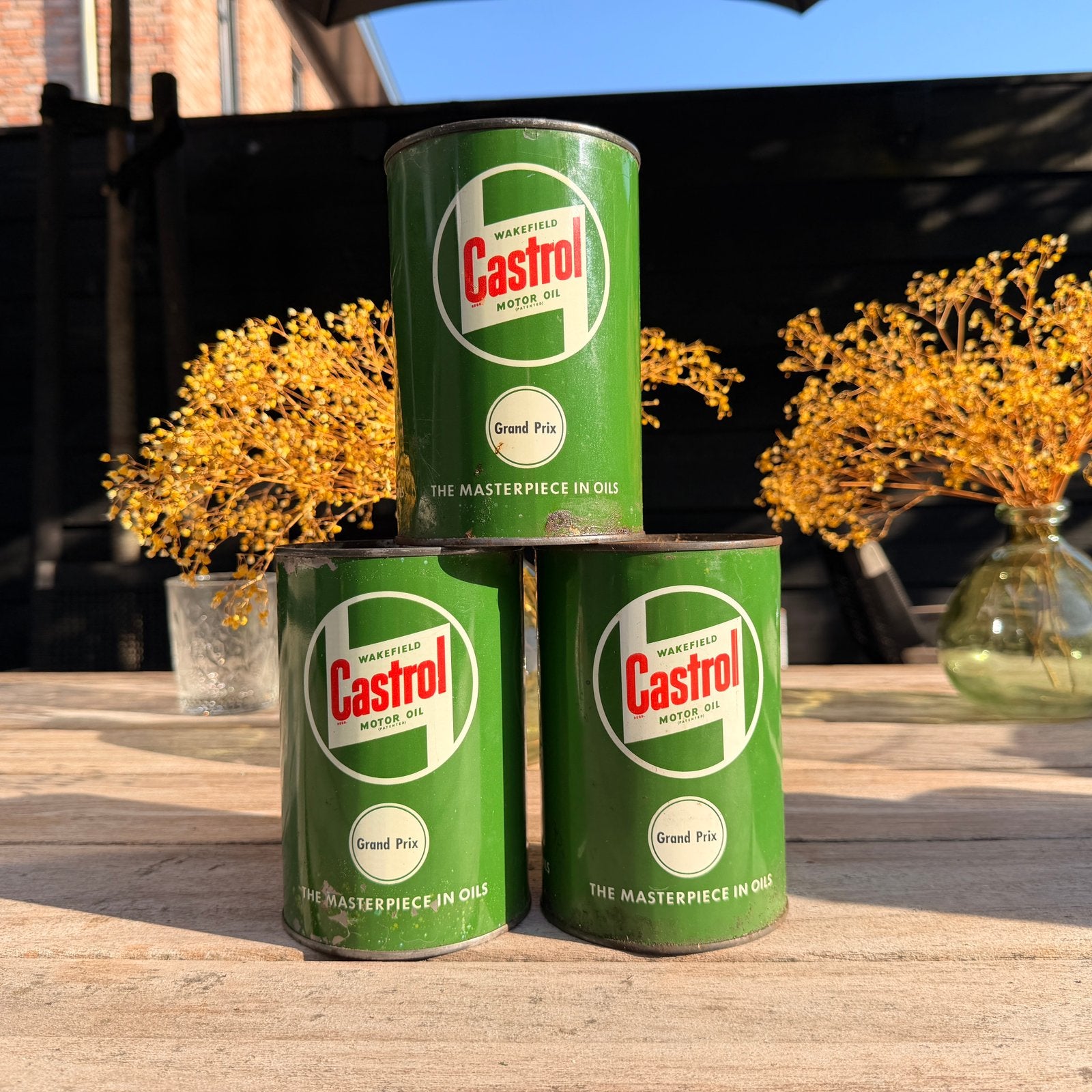 Oude Castrol Olieblikken vol 1 liter Olieblik Olie Blik, Verzenden, Zo goed als nieuw, Verpakking