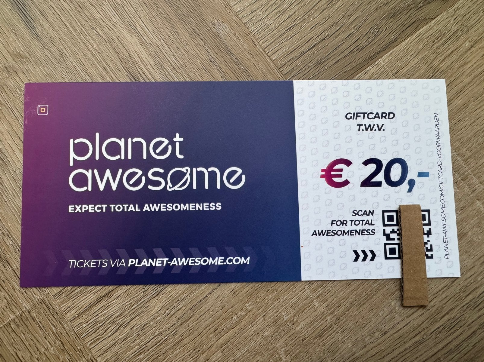 Cadeaubon twv €20 Planet Awesome Nijmegen, zie foto’s, Tickets en Kaartjes, Kortingen en Cadeaubonnen, Eén persoon, Cadeaubon