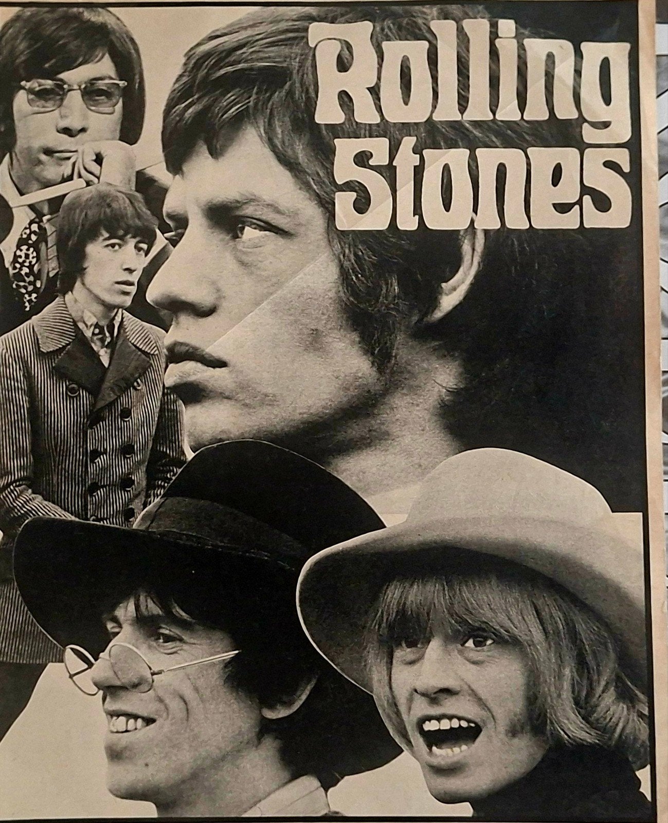 Vintage Rolling Stones poster/magazine cover, Ophalen of Verzenden
