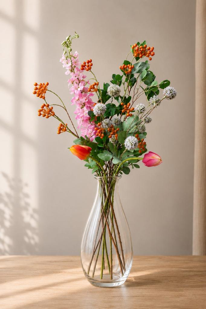 Boeket zijde silk-ka emerald bloemen, Huis en Inrichting, Ophalen of Verzenden, Zo goed als nieuw