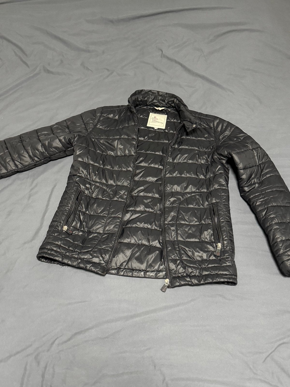 Moncler Zwarte Gewatteerde Jas - Maat M, Ophalen of Verzenden, Zo goed als nieuw, Maat 38/40 (M), Zwart
