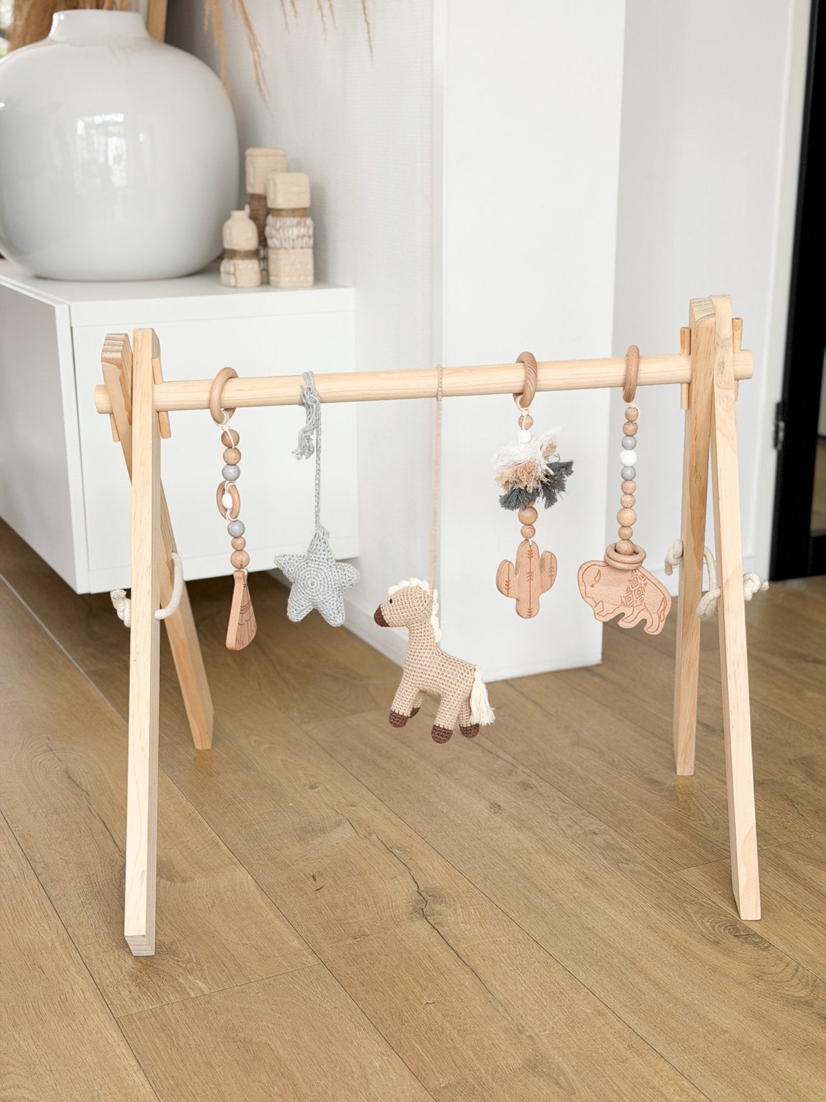 Houten Babygym met Speeltjes - Nieuwstaat, Ophalen, Zo goed als nieuw, Babygym