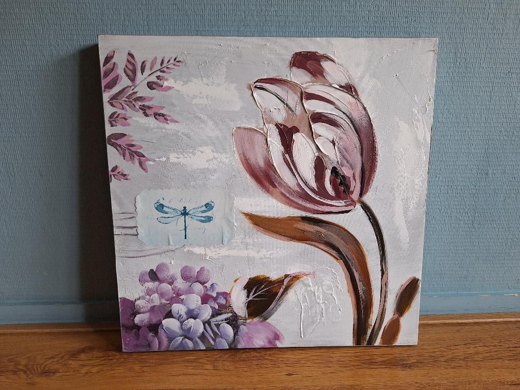 Tulp 'schilderij', Gebruikt, 50 tot 75 cm, Ophalen of Verzenden, Schilderij