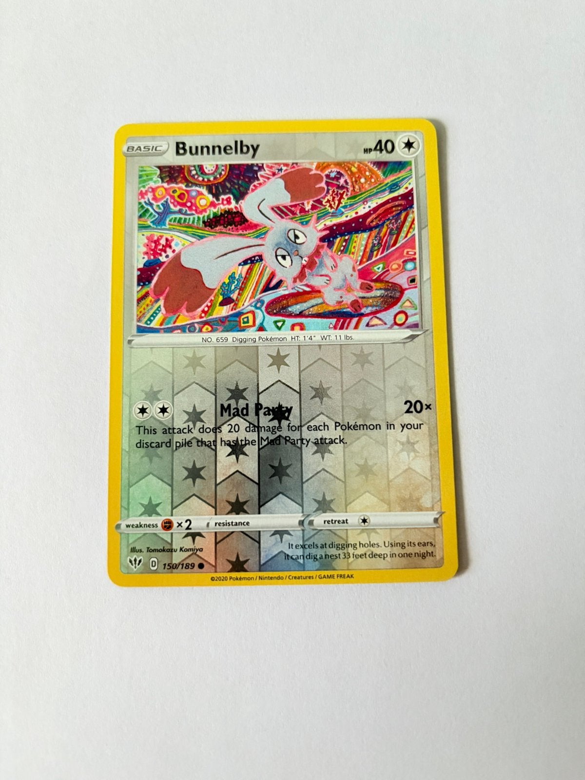 Pokémon kaart BASIC Bunnelby, Ophalen of Verzenden, Nieuw, Losse kaart