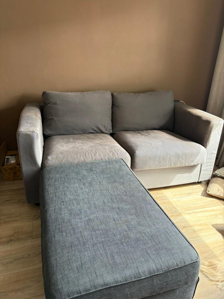 Bank met Hocker, Ophalen, Gebruikt, 75 tot 100 cm
