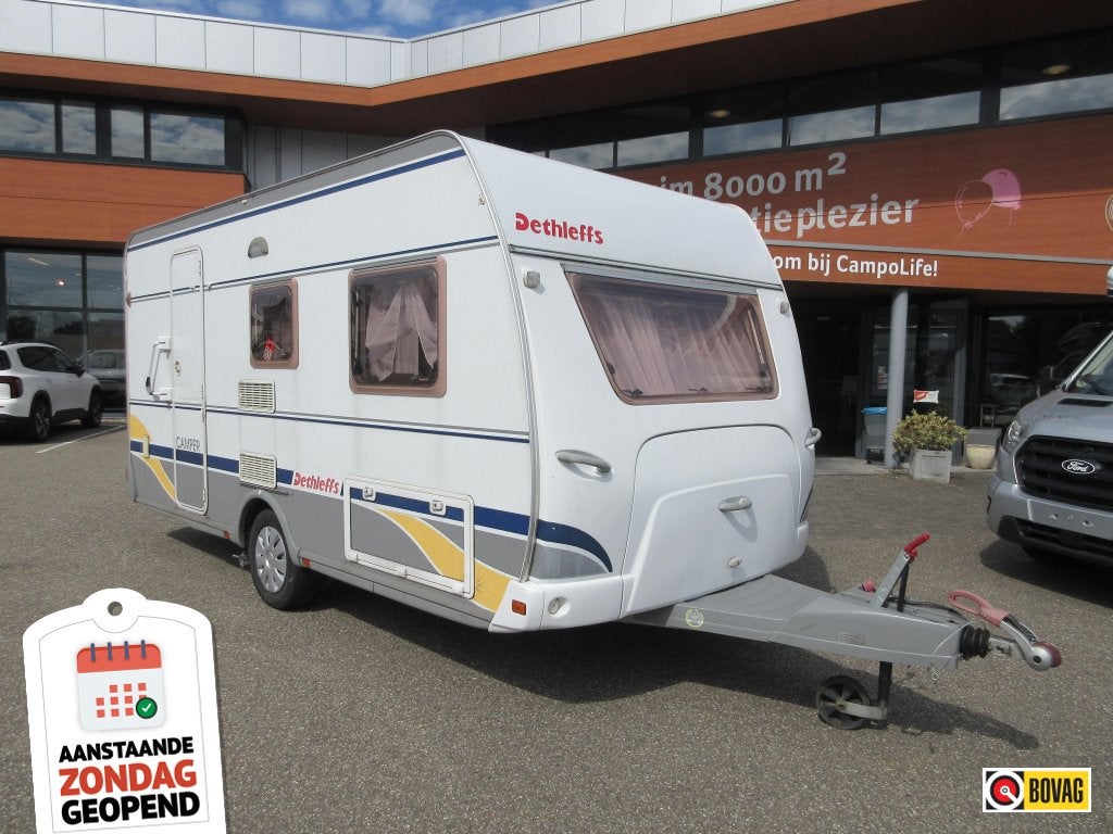 Dethleffs Camper 440 DB DWARSBED EN MOVER, Caravans en Kamperen, Reservewiel, Dwarsbed, Treinzit, Tot en met 3