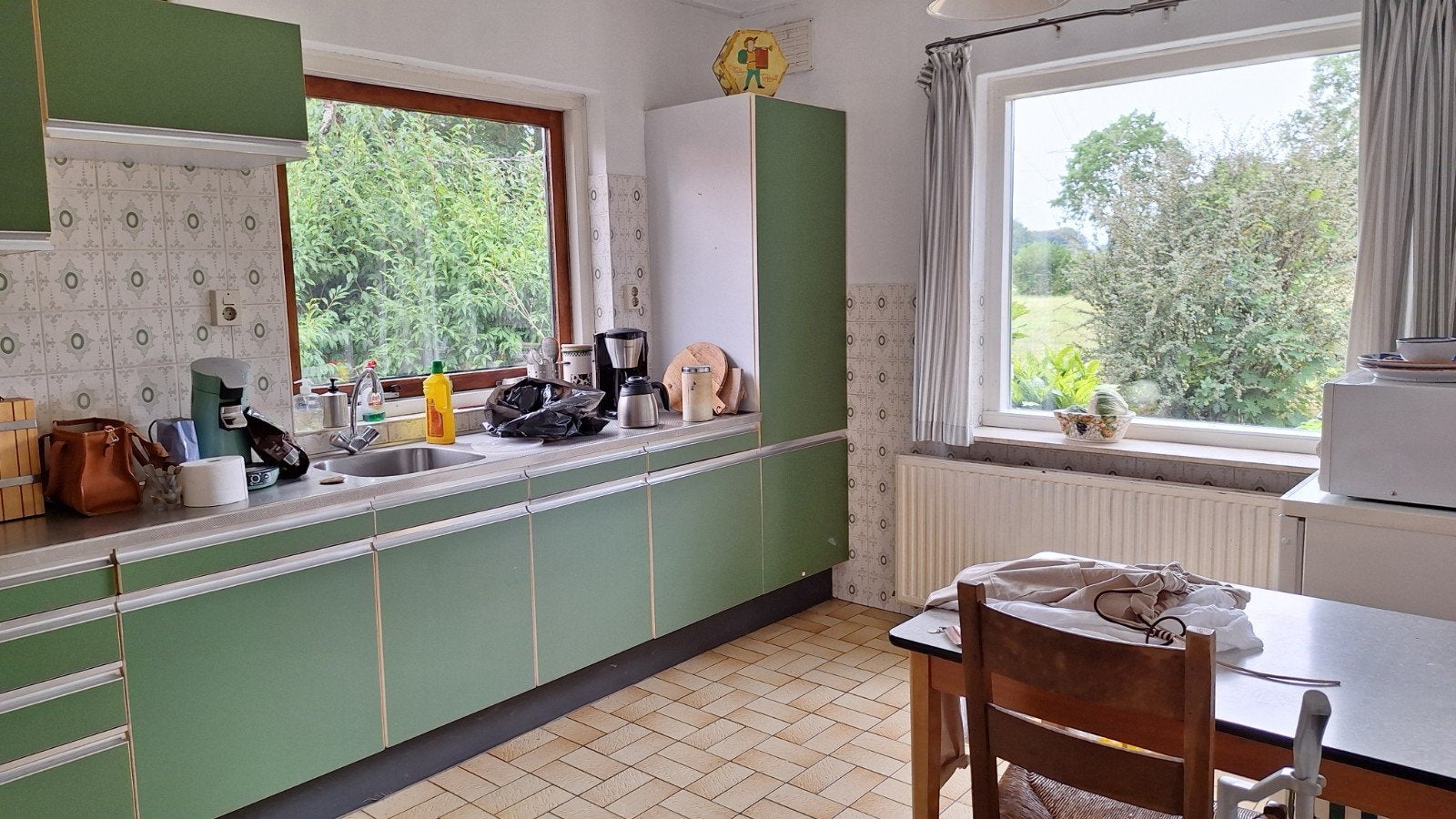 Vintage Keuken - Groen,  Laatste week !!!, Gebruikt, Enkelwandige keuken, Ophalen of Verzenden, Kunststof