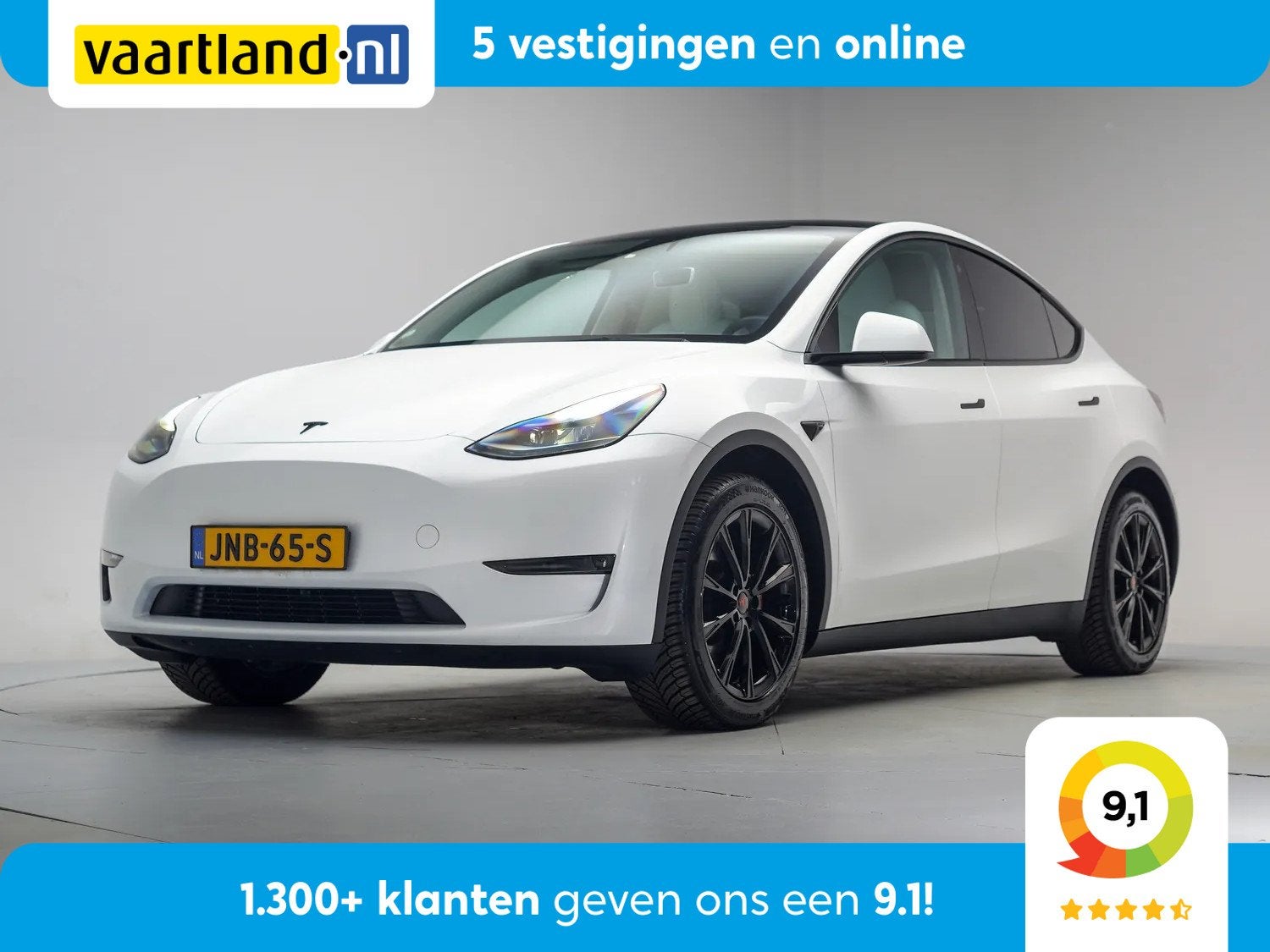 Tesla Model Y Long Range AWD 75 kwh [ Panoramadak Navigatie, Auto's, Tesla, Automaat, 0 cilinders, Gebruikt, Wit