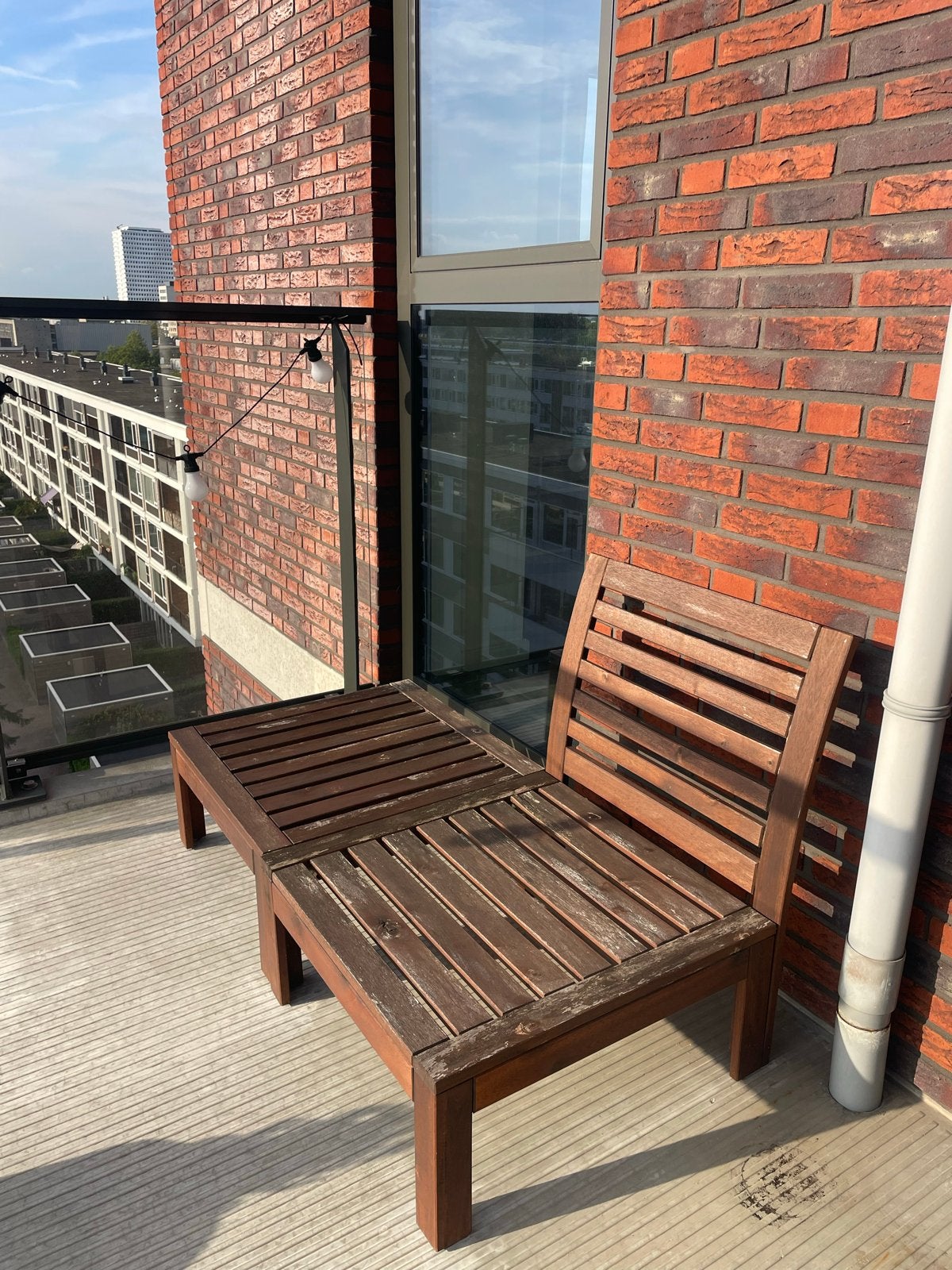 IKEA Applaro (2 zitdelen, 1 leuning), Gebruikt, Loungeset, Bank, Hout