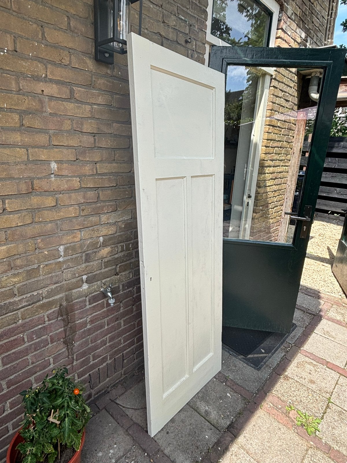 Witte binnendeur met panelen, Ophalen, Gebruikt, 80 tot 100 cm, Binnendeur